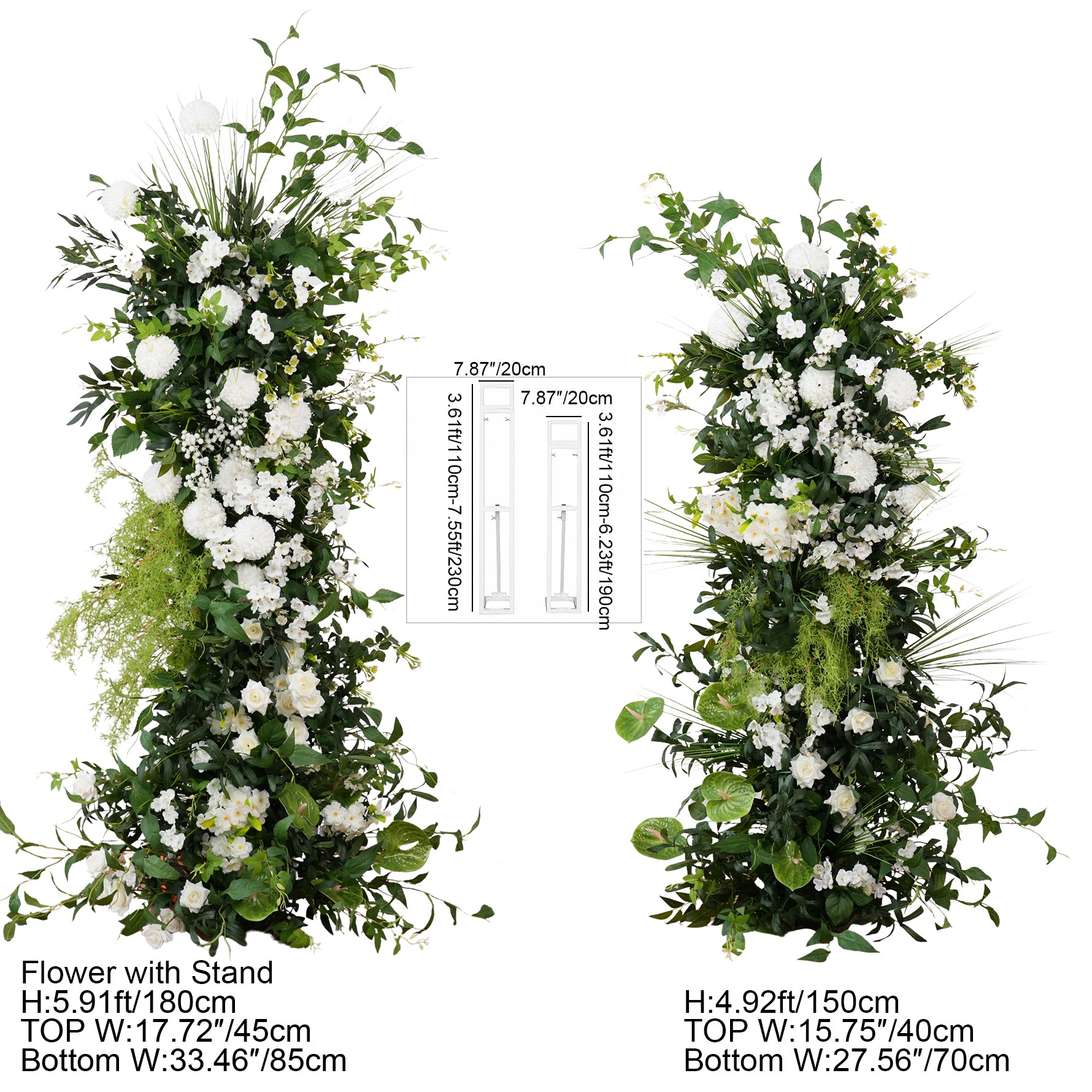 Wedding Stage Greenery White Pompom Flowers