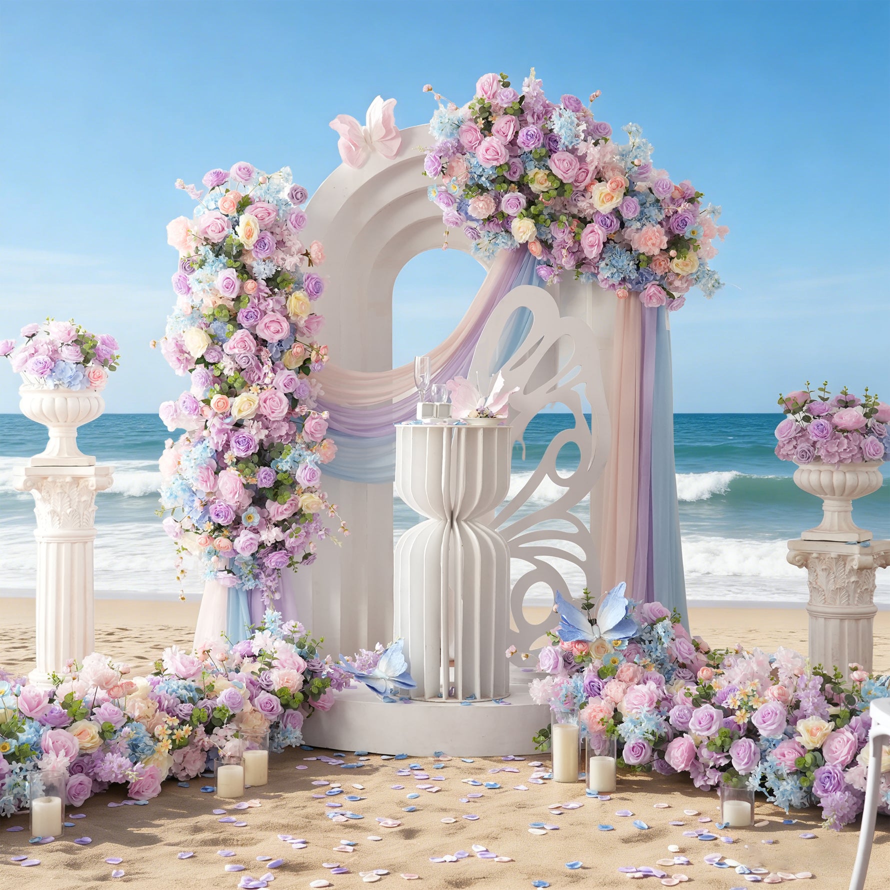 A9095 Purple Pink Cherry Blossoms Flower Arrangement KT Board