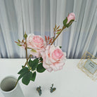 1. Cream white faux rose long branches