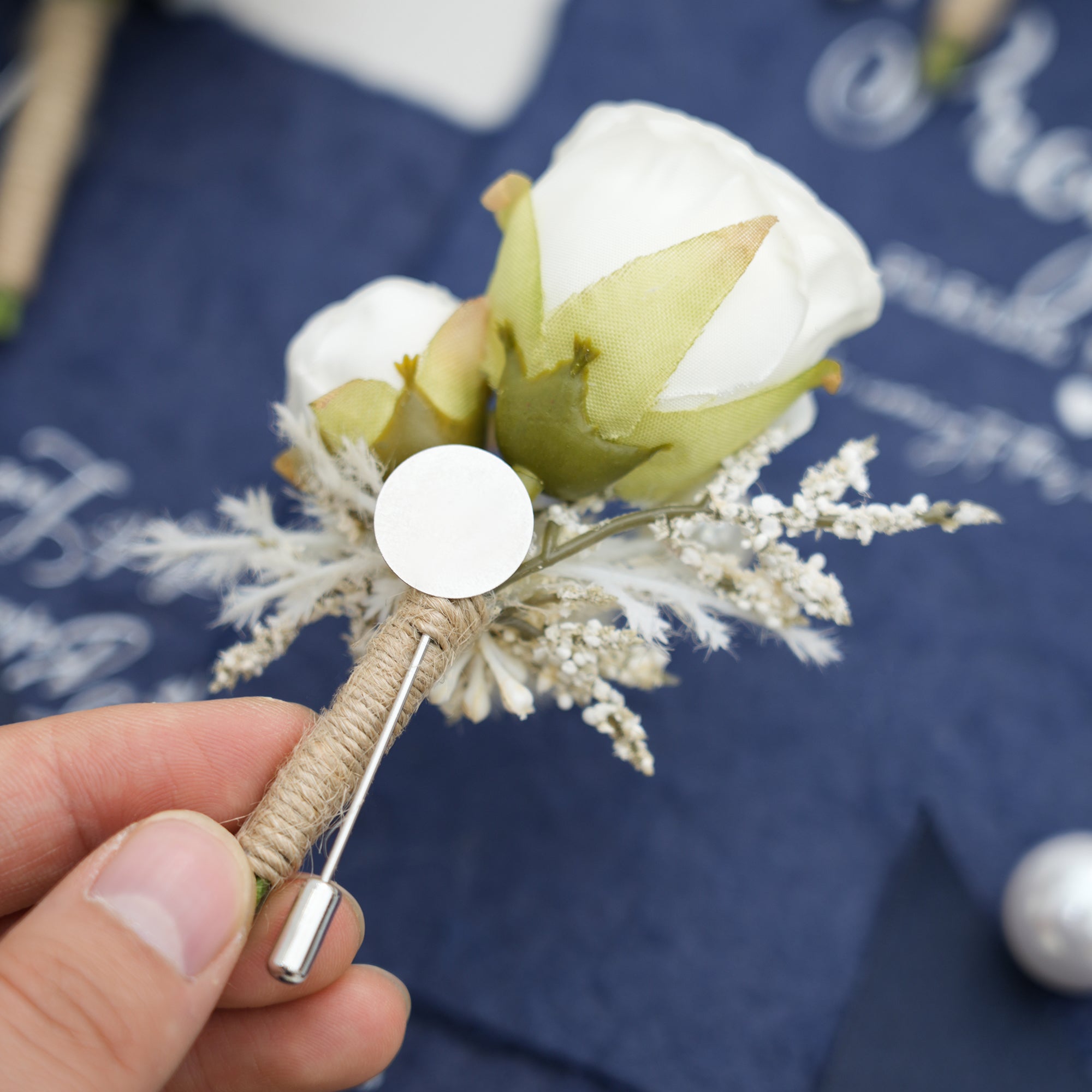 6pcs/set Rose Natrual Dried Corsage Boutonniere Wedding Ceremony