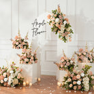 cream dusty peach floor flower decor for wedding event styling