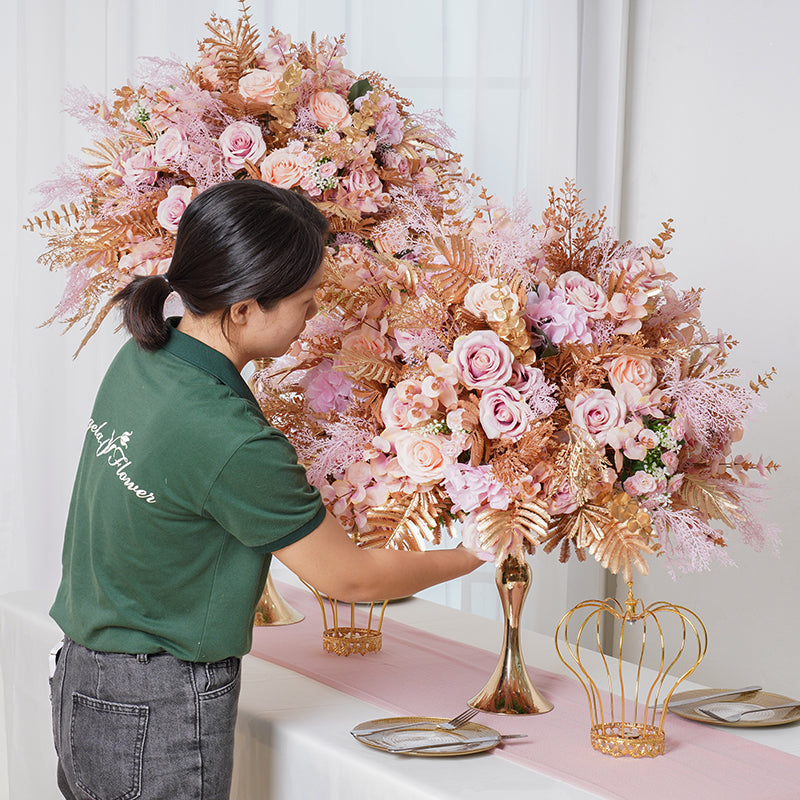 Hydrangea and rose mixed artificial table flower