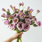 Light pink faux lisianthus floral arrangement