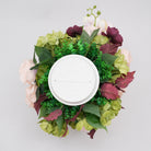 Burgundy accent exotic silk flower wedding table decor