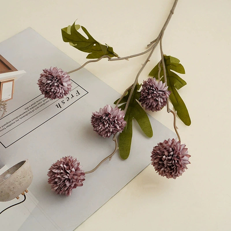 smoky_grey_faux_pompom_wedding_floral