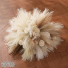 boho ceremony artificial pampas grass and roses