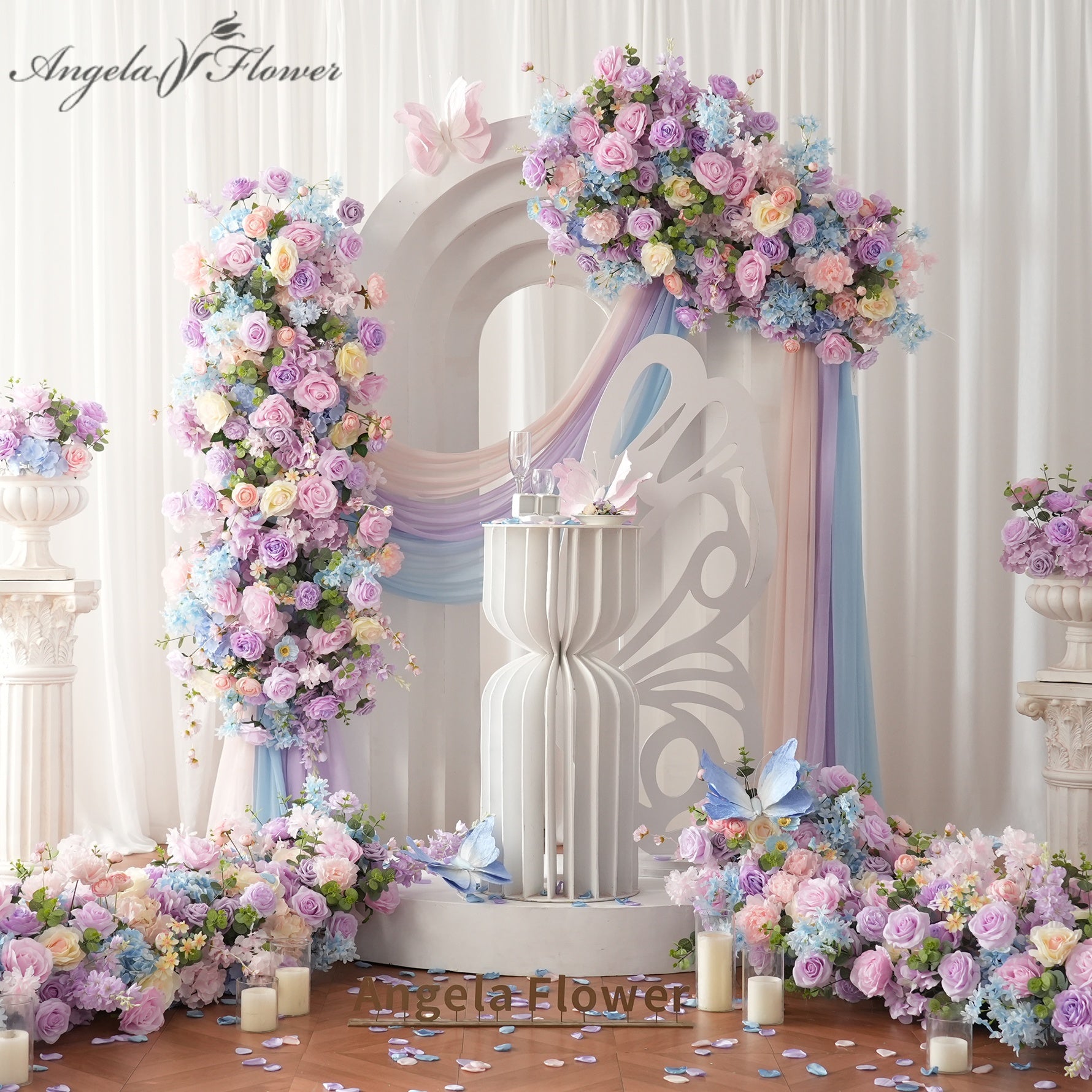 春のオーナメント A9095 Purple Pink Cherry Blossoms Flower Arrangement KT Board