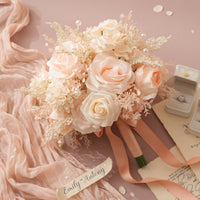 A9007 Artificial Pink Bridal Bouquet Wedding Reception Flower Arrangement Supplies