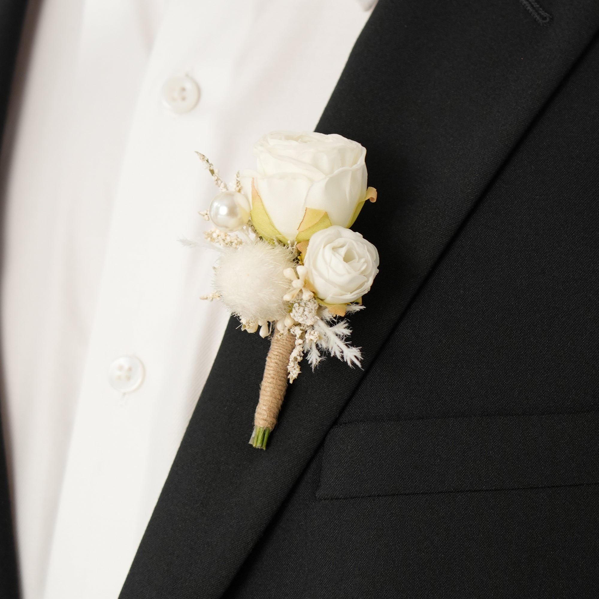 6pcs/set Rose Natrual Dried Corsage Boutonniere Wedding Ceremony