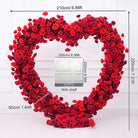 Romantic red heart flower arch wedding decor