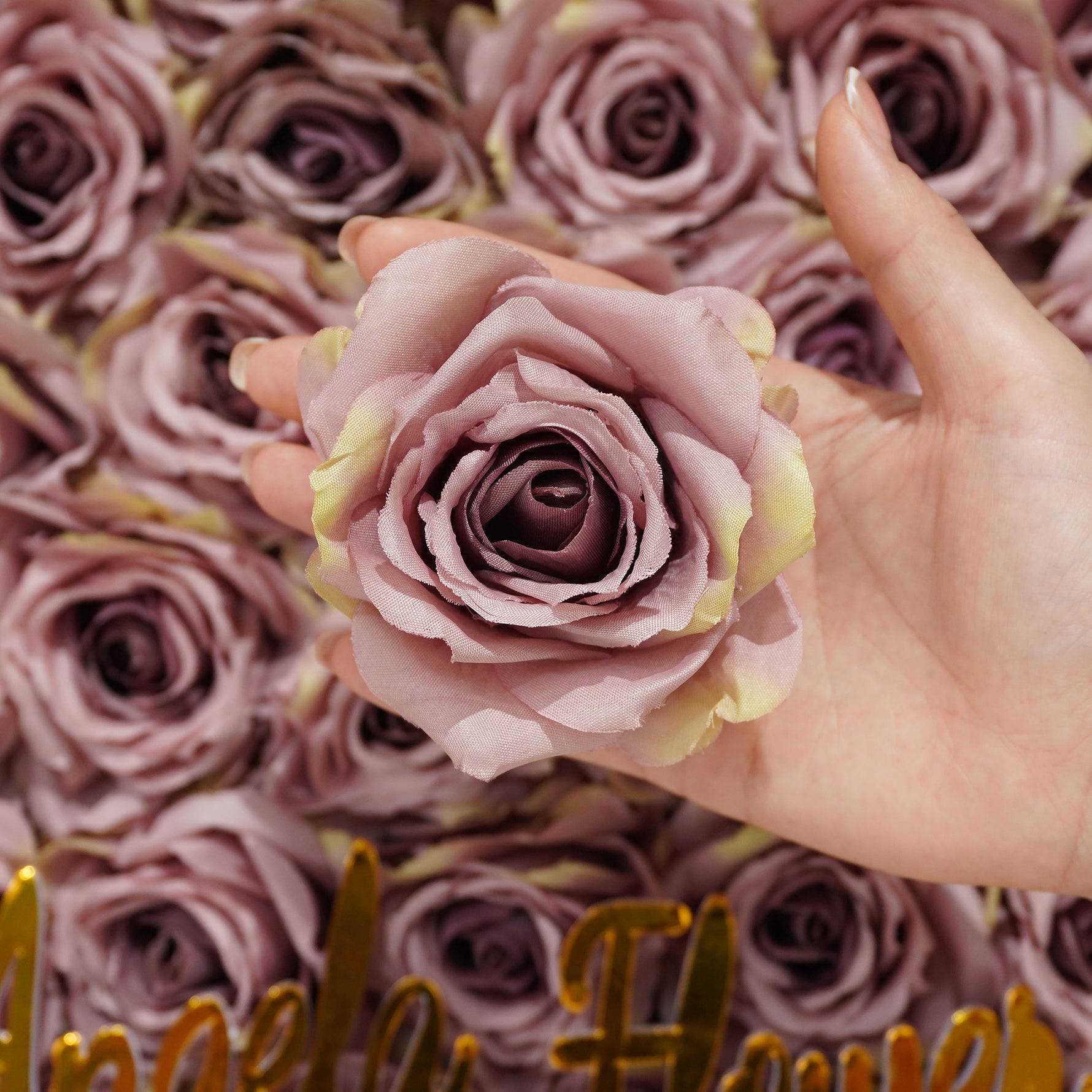 Fabric faux rose head wedding craft