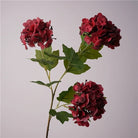 Deep red silk hydrangea stem for event floral design