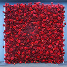 Event‑ready artificial floral wall made of deep red roses for photo‑op backgrounds