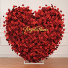 artificial red rose heart flower wall for rental business