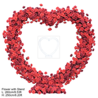 Dark red heart shaped floral backdrop for proposal