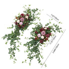 Faux burgundy flower garland wedding reception arch