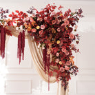 burgundy wedding arch decor for reception backdrop