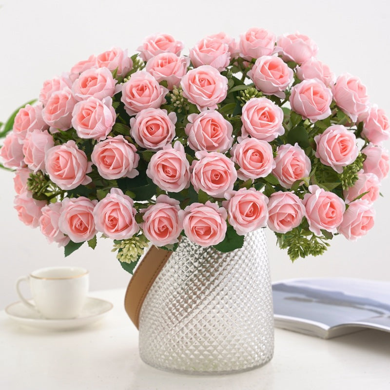Ivory faux rose flower stems