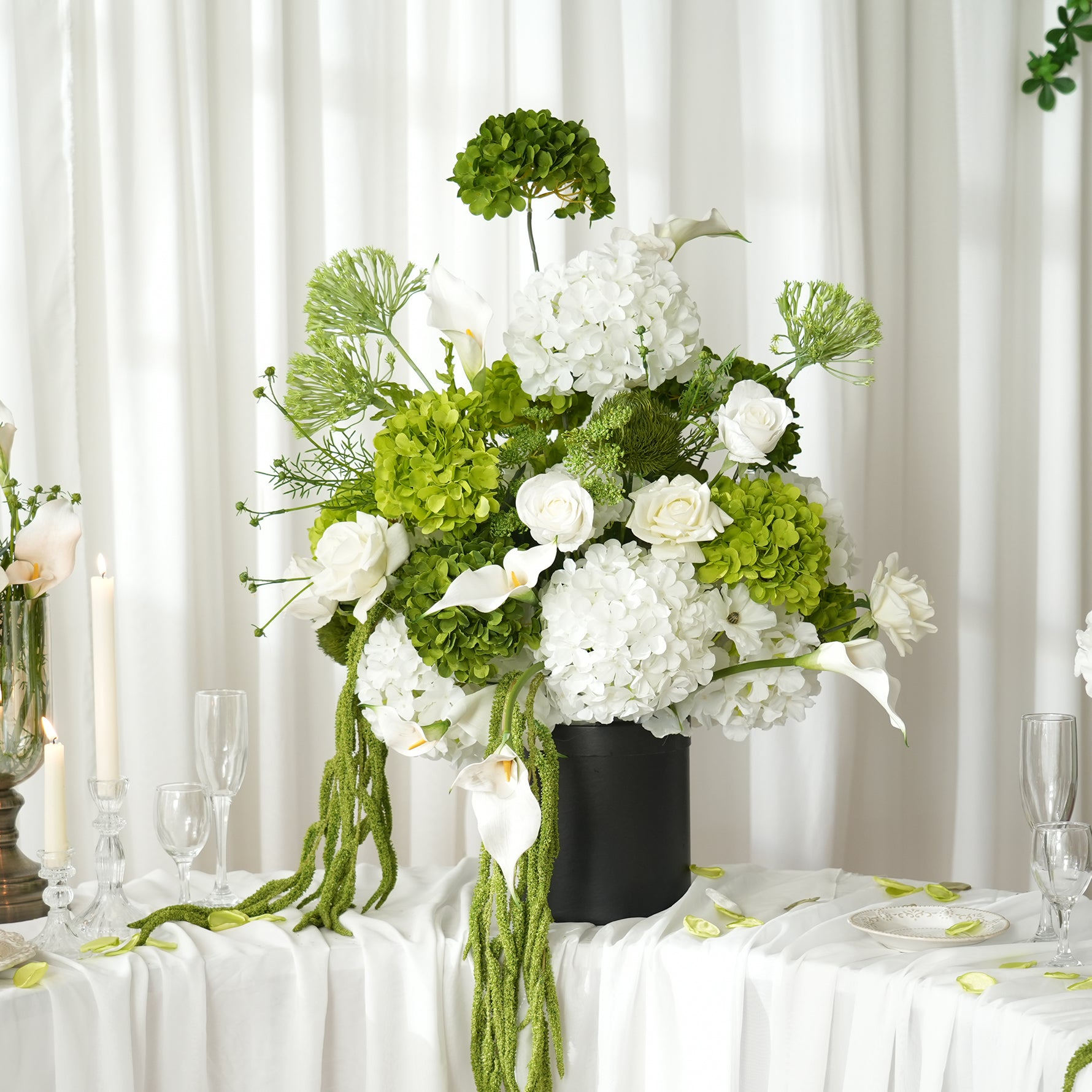 A9112 Green Vine Hydrangea Table Centerpiece Floor Aisle Flower