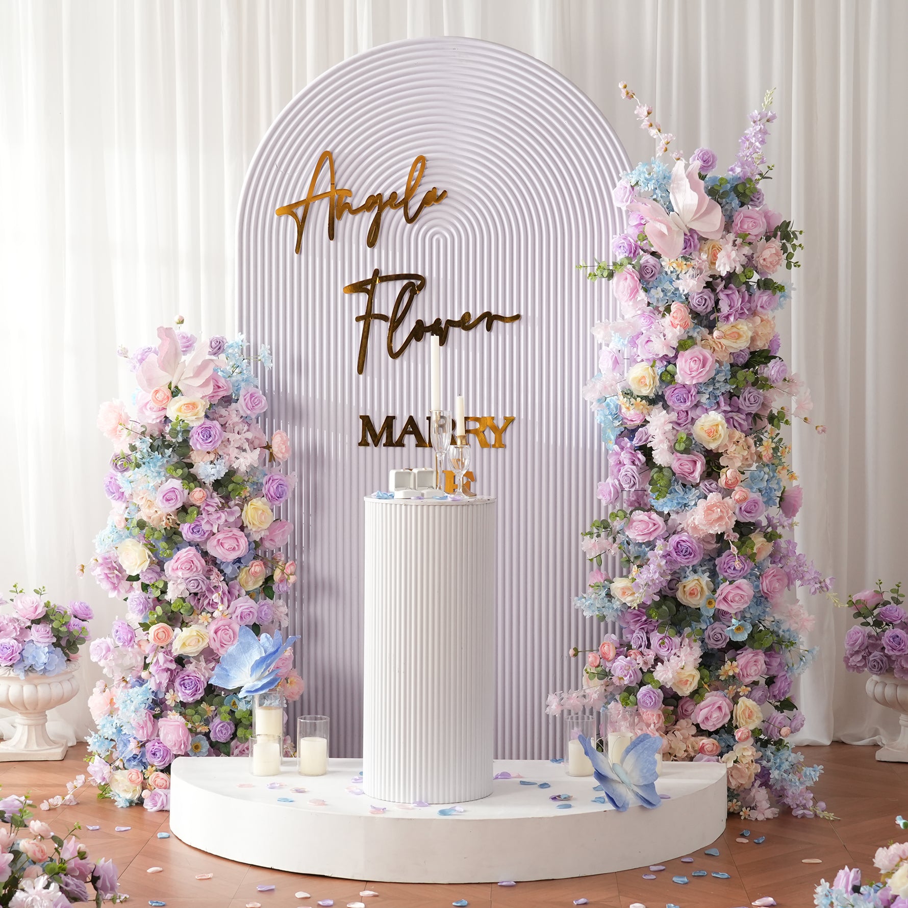 A9095 Purple Pink Cherry Blossoms Flower Arrangement KT Board