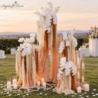 white orchid with cream brown amaranthus wedding centerpiece set