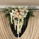 Close view of ground flower bush for wedding stage decoration