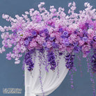 Purple rose and cherry blossom flower wall panel