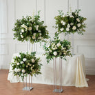 white rose greenery wedding centerpiece
