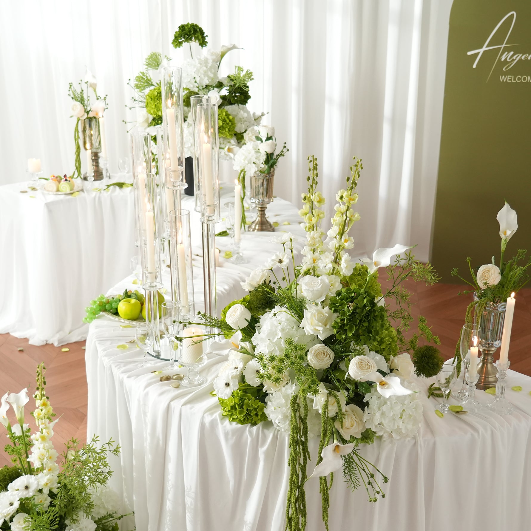 A9112 Green Vine Hydrangea Table Centerpiece Floor Aisle Flower