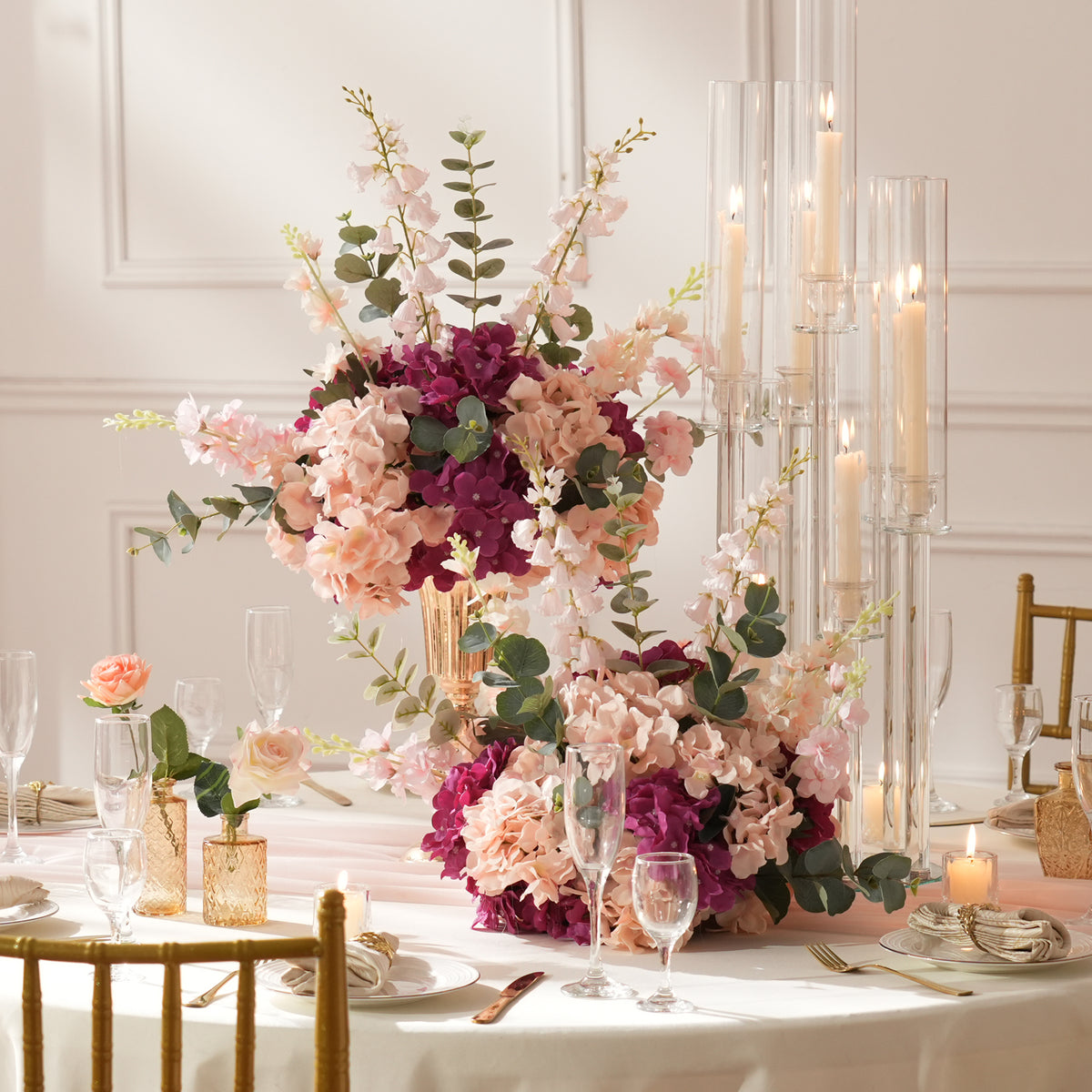 elegant_peach_plum_floral_installation