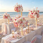 beach‑wedding‑tall‑table‑centerpiece‑blush‑ivory‑artificial‑mixed‑blooms‑decor