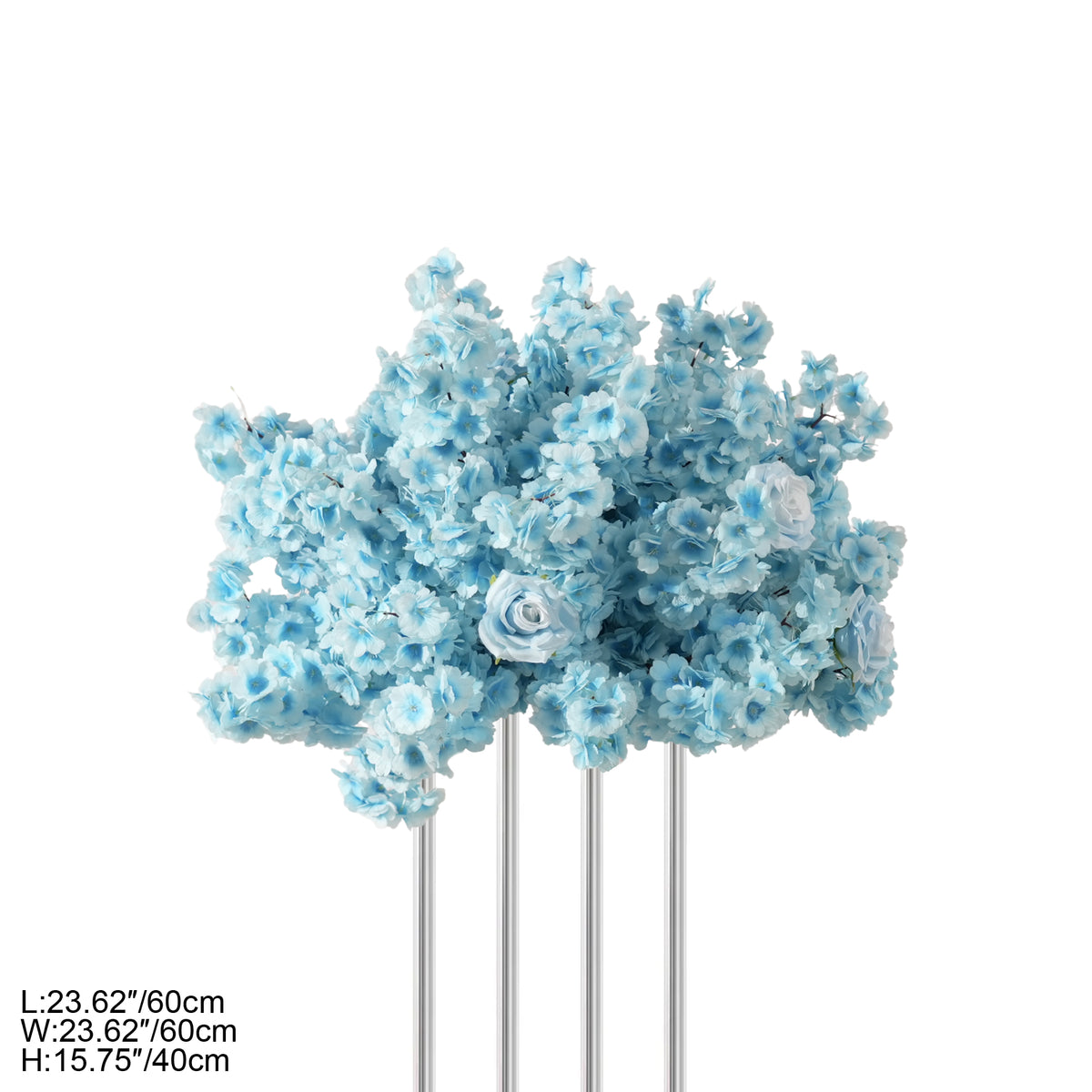 Ocean blue floral cloud ball for coastal theme wedding