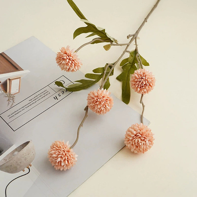 pastel_peach_artificial_pompom_spray