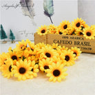 Artificial Yellow Mini Sunflower Chrysanthemum Flower Heads for DIY Floral Arrangements