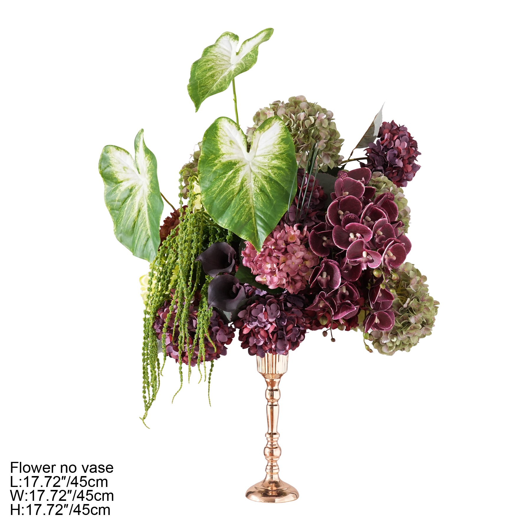 Burgundy Green Mixed Foliage Artificial Floral Centerpiece
