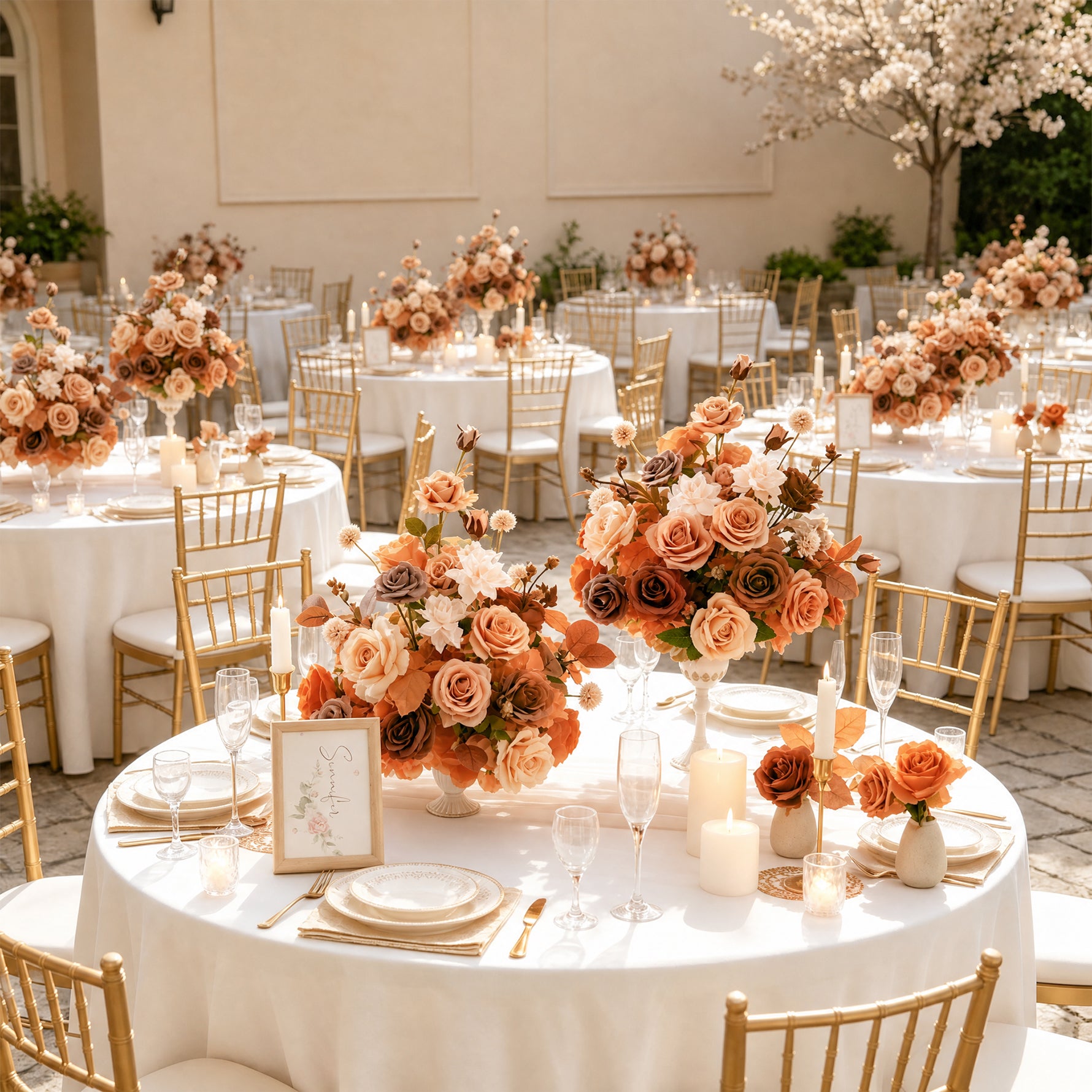 vintage‑autumn‑faux‑rose‑table‑flower‑arrangement‑white‑vase‑studio‑photo