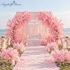 artificial cherry blossom floral arch set with flower base