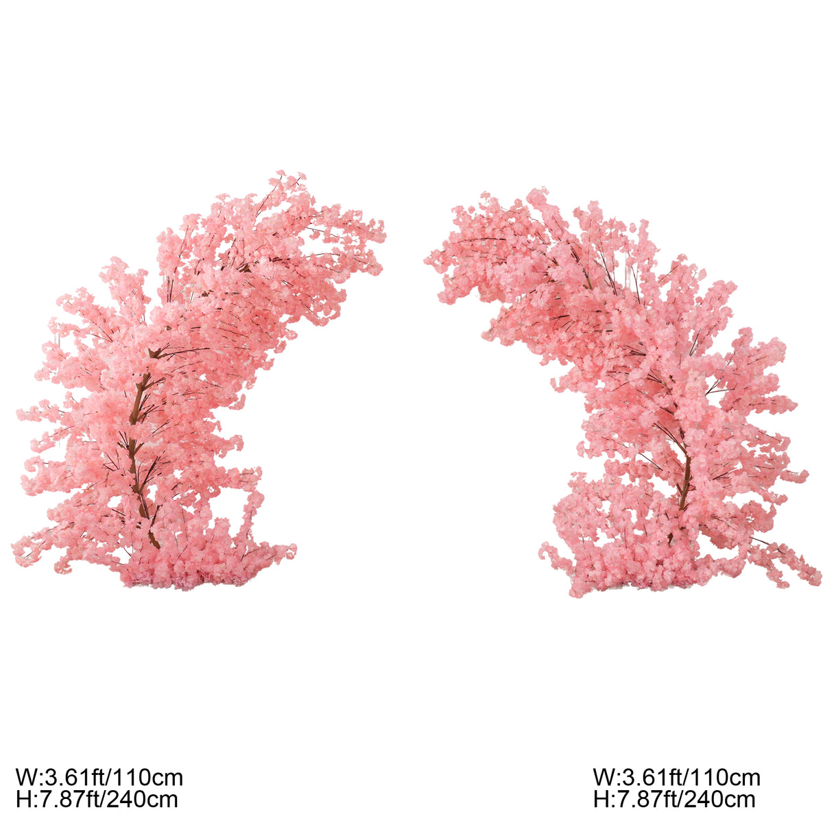 full red sakura floral arrangement for round arch