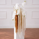 cream brown amaranthus white orchid wedding table centerpiece decor