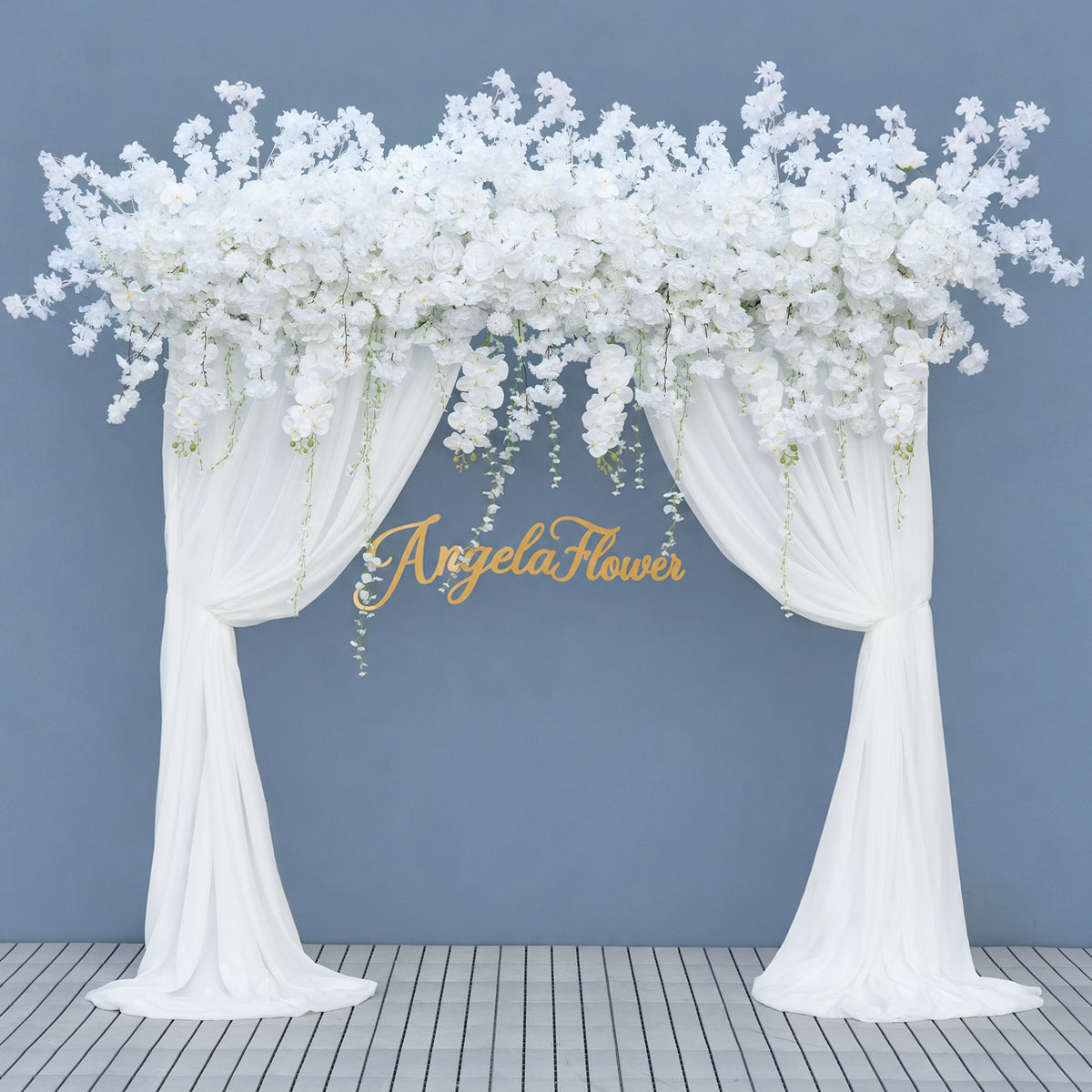 ivory wisteria tassel drape for party styling