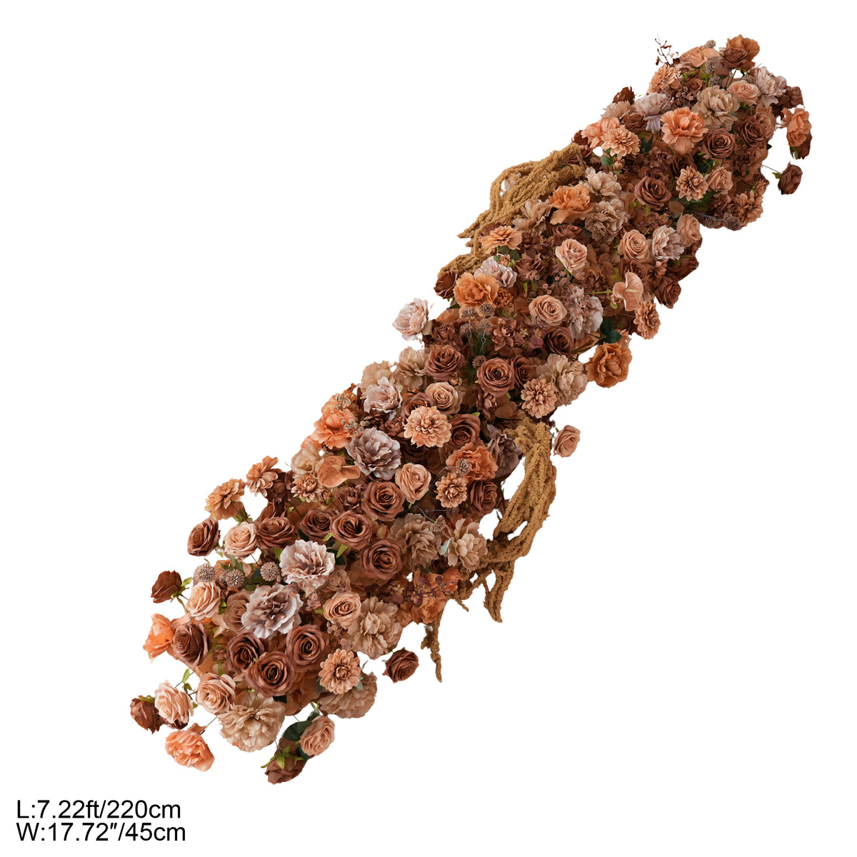 mocha boho wedding arch flower garland