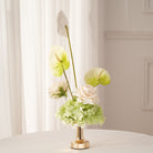 Detailed shot of lifelike cream artificial rose in table arrangement