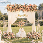 Peach wedding floral runner and table flower set