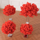 red flower cloud centerpiece for romantic banquet