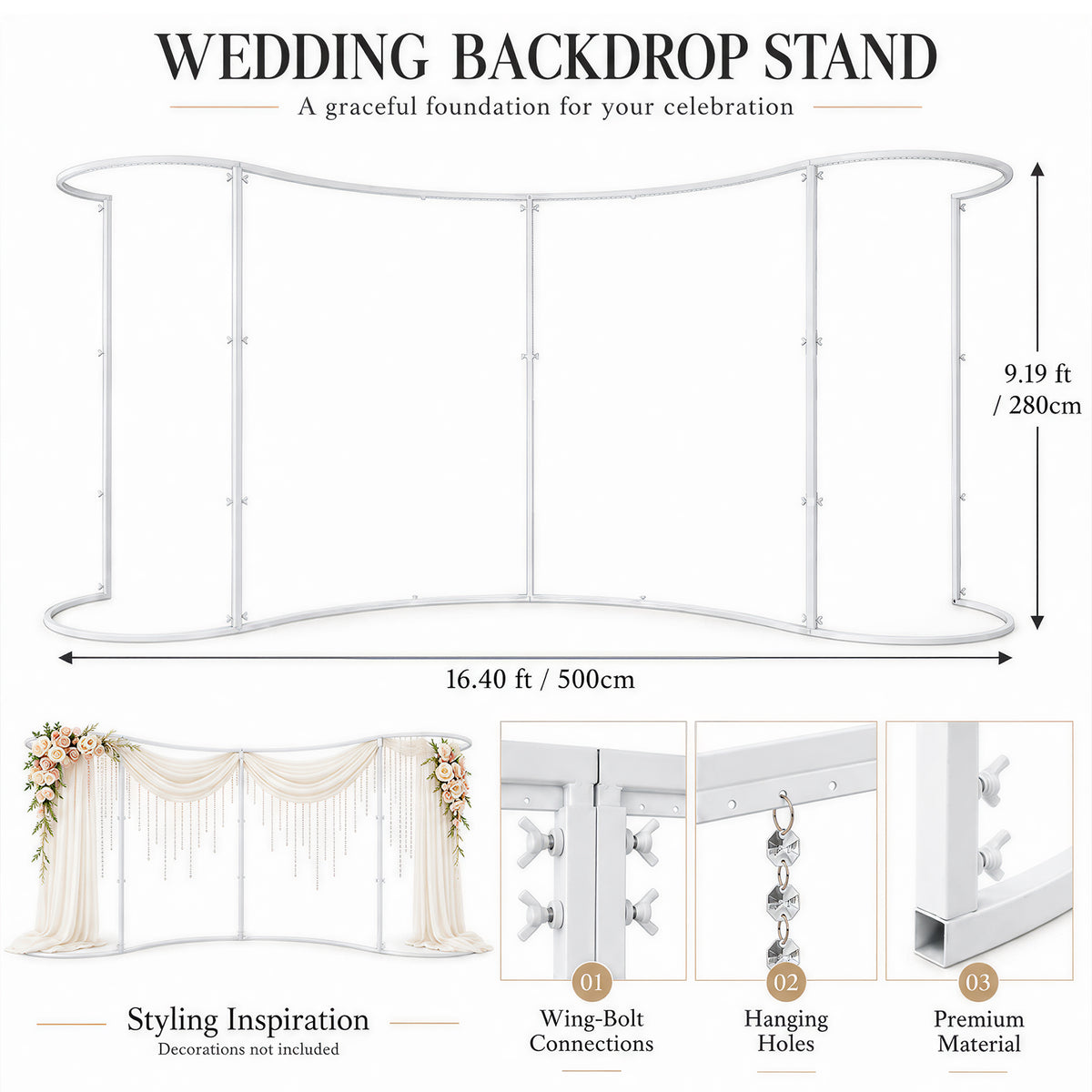 Semicircular photo booth backdrop frame for party decor