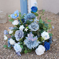 A8618 Blue White Series Wedding Backdrop Floral Arrangement