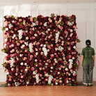 Fabric base artificial flower wall for repeated event use