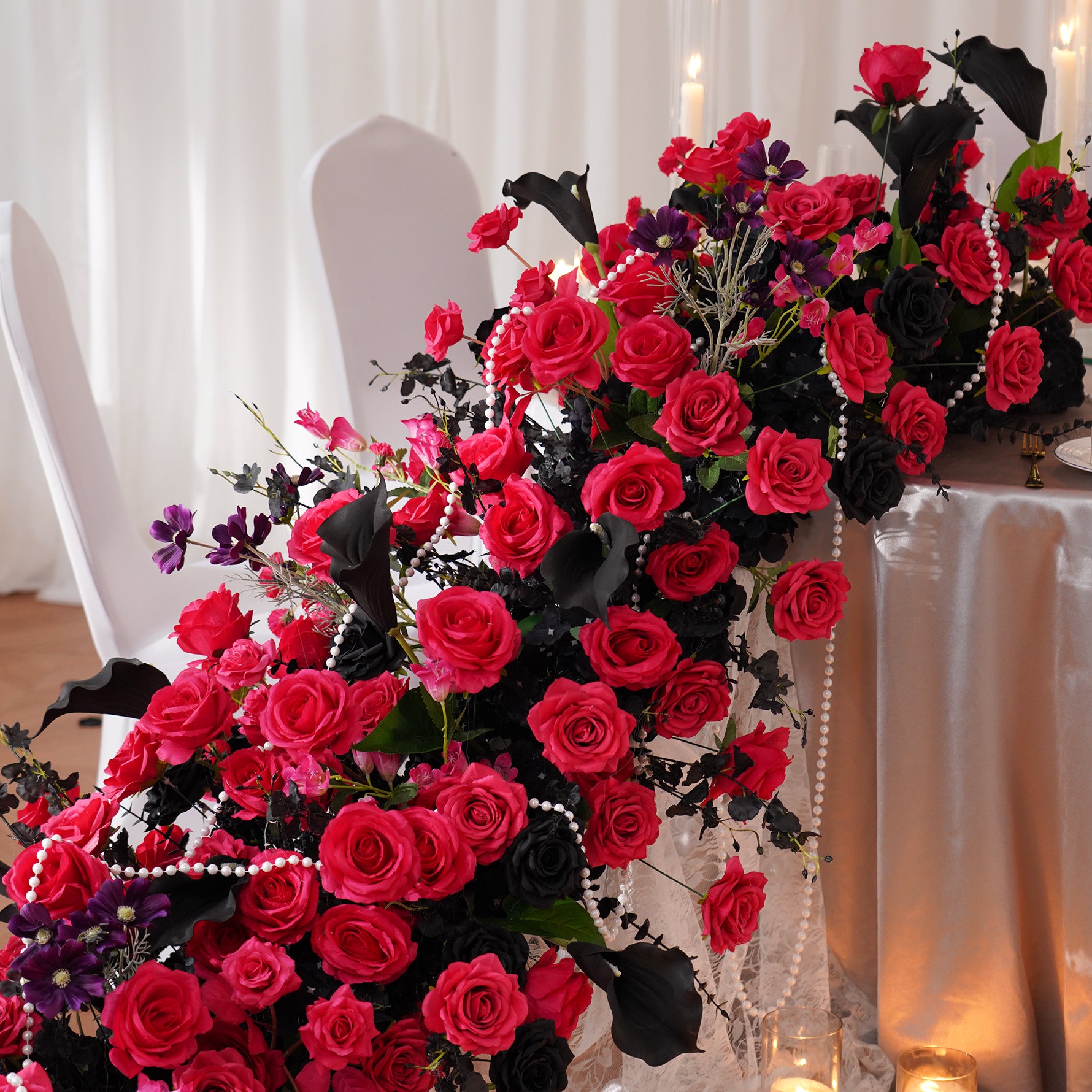 silk-rose-garland-table-decoration