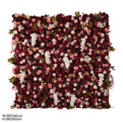 Burgundy flower wall with cream and blush rose highlights