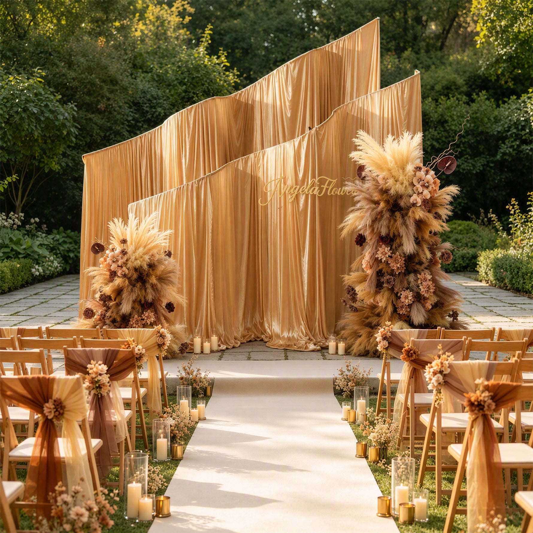 sage‑green‑fabric‑curved‑metal‑backdrop‑stand‑event‑party‑background